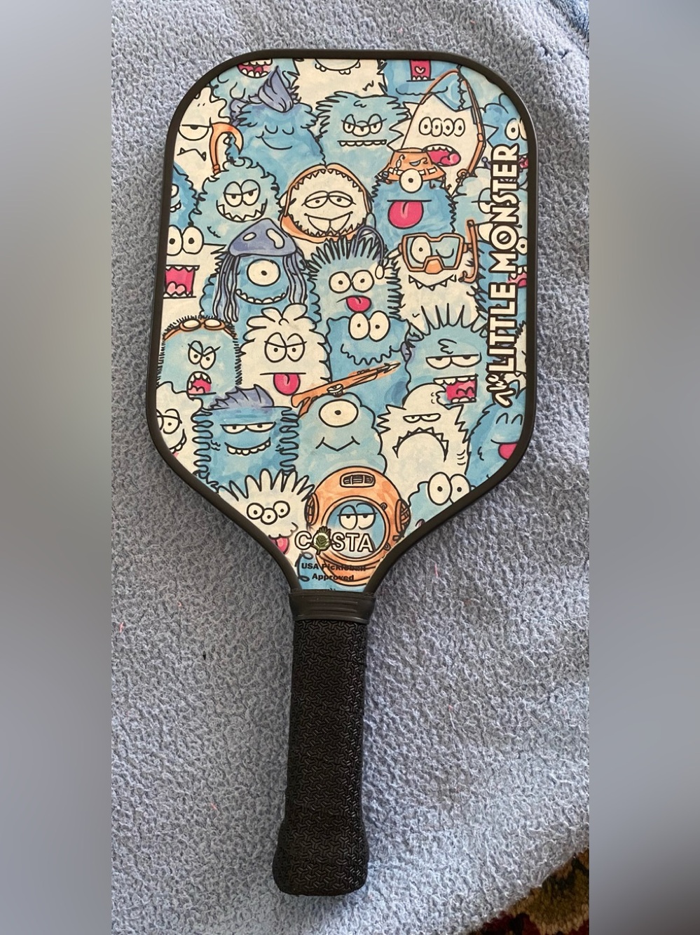 Costa Blue and white Paddle Handle with Coastal Graphic